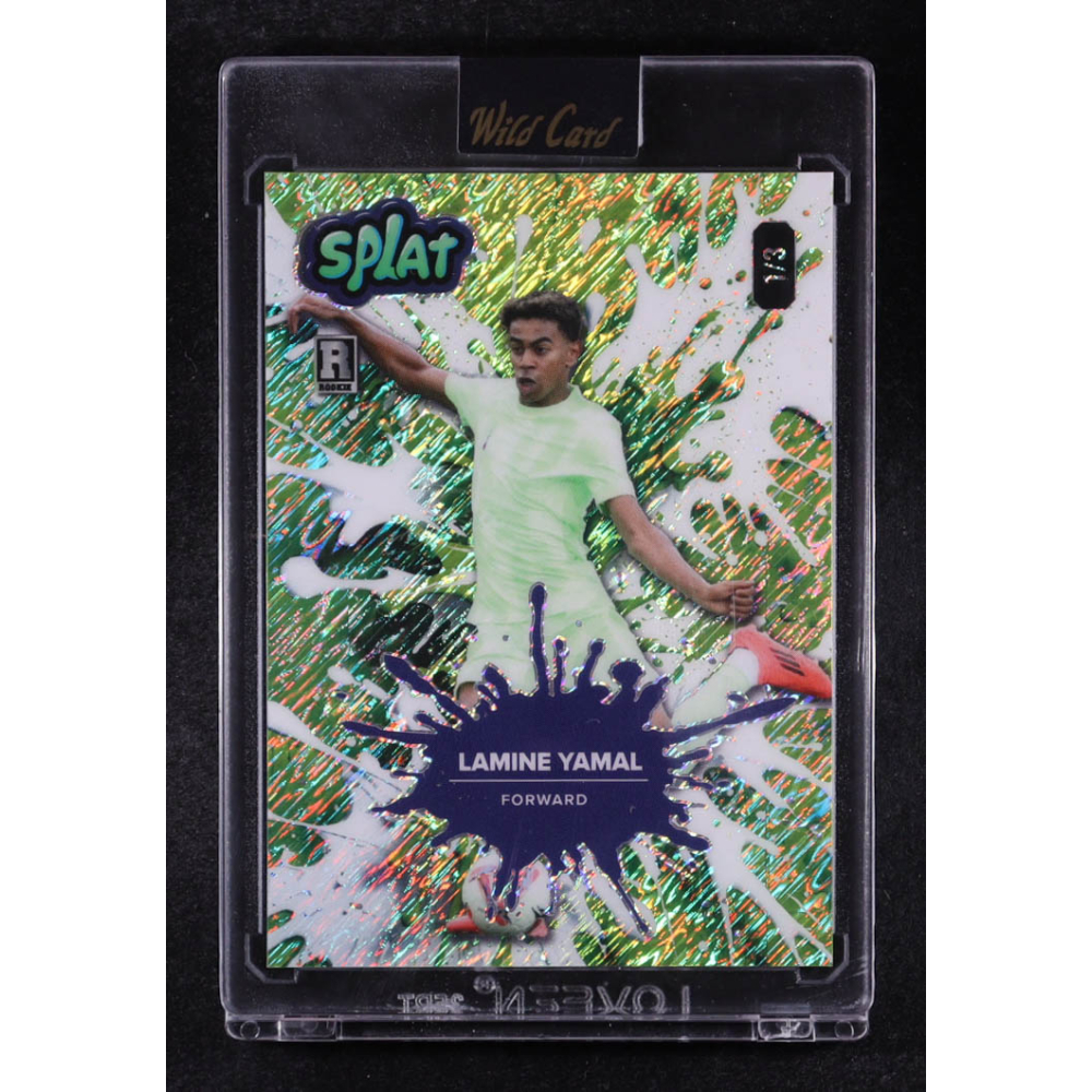 Lamine Yamal 2024 Wild Card Splat Lime Green Shimmer #LY5 RC #1/3 at PristineAuction.com