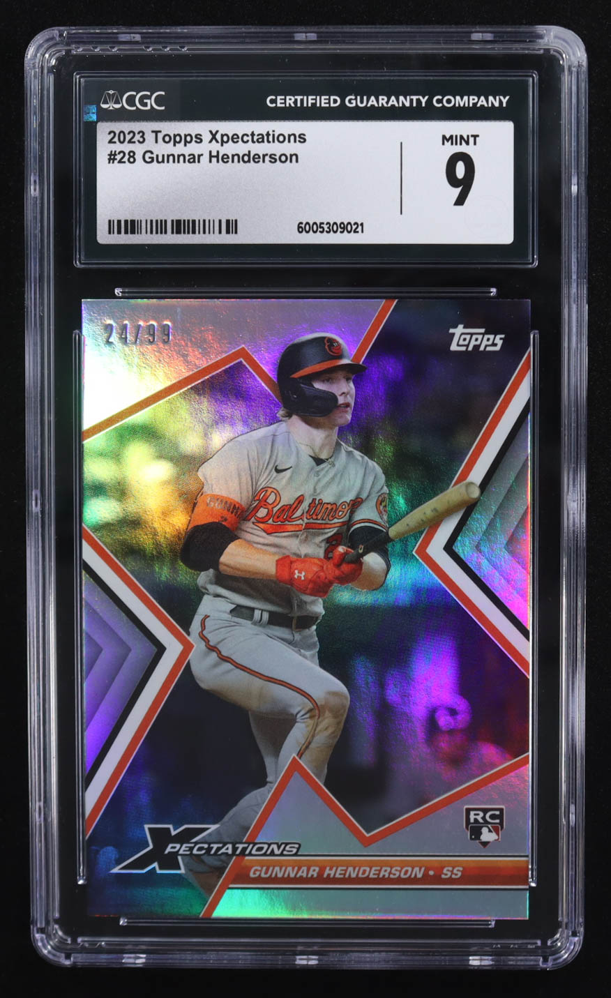 Gunnar Henderson 2023 Topps Xpectations #28 RC #24/99 (CGC 9) at PristineAuction.com Gunnar Henderson 2023 Topps Xpectations #28 RC #24/99 (CGC 9) at PristineAuction.com