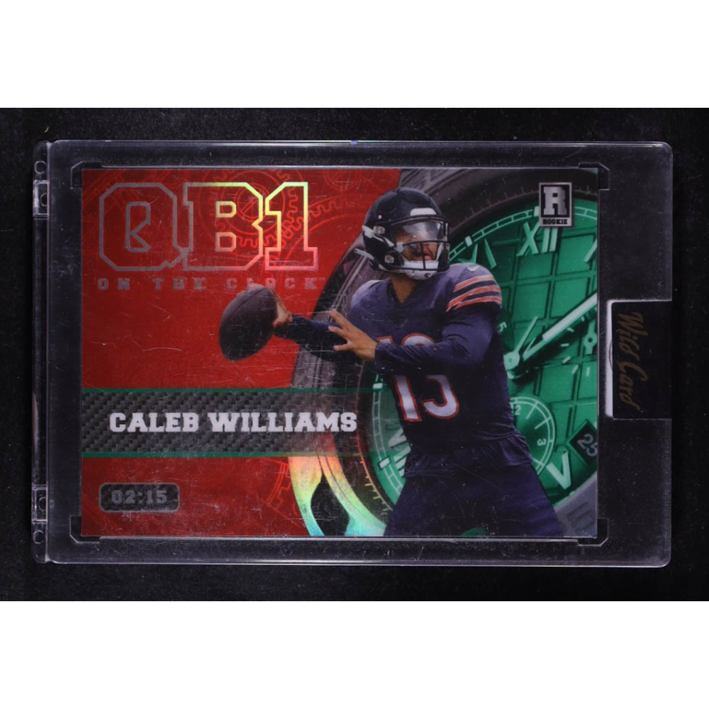 Caleb Williams 2023 Wild Card QB1 On the Clock Red and Green #CW3 RC #02/15 at PristineAuction.com