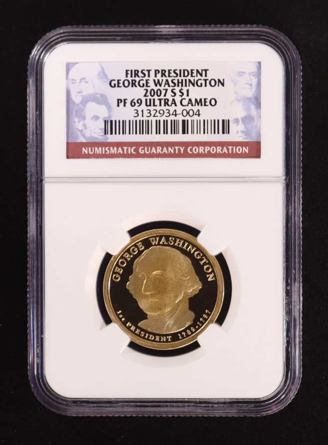 2007-S Proof Presidential $1 Dollar, George Washington (NGC PF69 ULTRA CAMEO) - 3138067-004 at PristineAuction.com 2007-S Proof Presidential $1 Dollar, George Washington (NGC PF69 ULTRA CAMEO) - 3138067-004 at PristineAuction.com