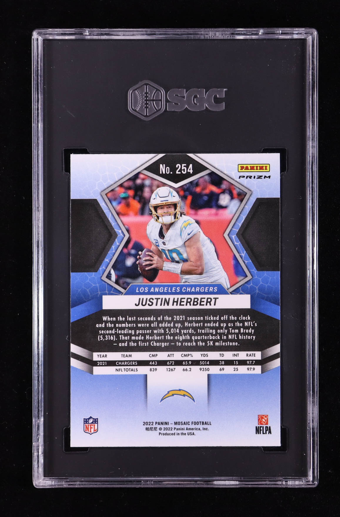 Justin Herbert 2022 Panini Mosaic Mosaic Green #254 NP (SGC 10) at PristineAuction.com Justin Herbert 2022 Panini Mosaic Mosaic Green #254 NP (SGC 10) at PristineAuction.com