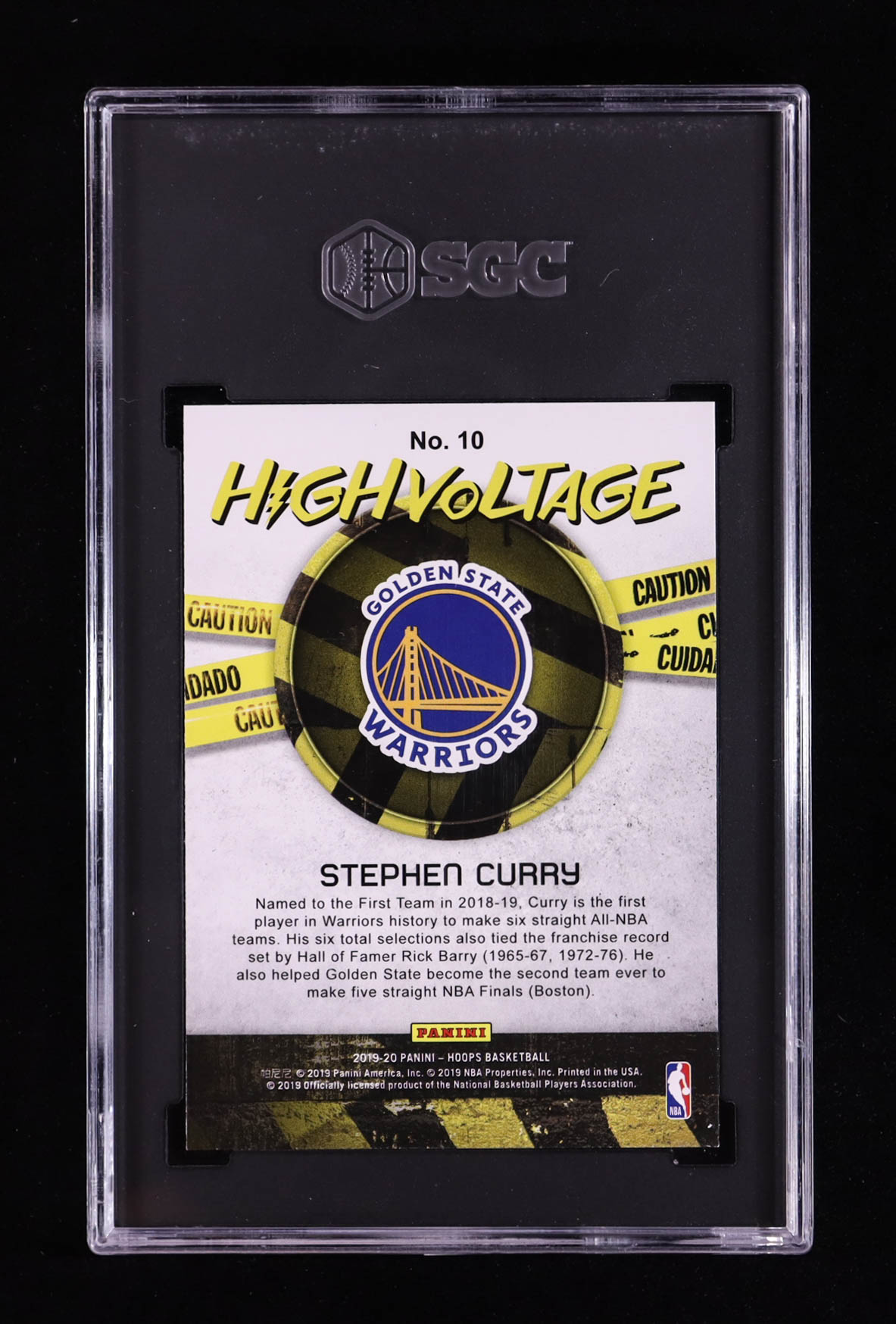 Stephen Curry 2019-20 Hoops High Voltage #10 (SGC 9.5) at PristineAuction.com Stephen Curry 2019-20 Hoops High Voltage #10 (SGC 9.5) at PristineAuction.com