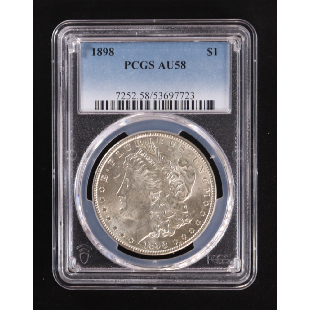 1898 Morgan Silver Dollar (PCGS AU58) - 53697723 at PristineAuction.com