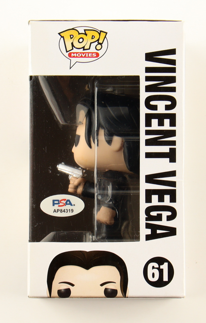 John Travolta Signed "Pulp Fiction" #61 Vincent Vega Funko Pop! Vinyl Figure (PSA) at PristineAuction.com John Travolta Signed "Pulp Fiction" #61 Vincent Vega Funko Pop! Vinyl Figure (PSA) at PristineAuction.com
