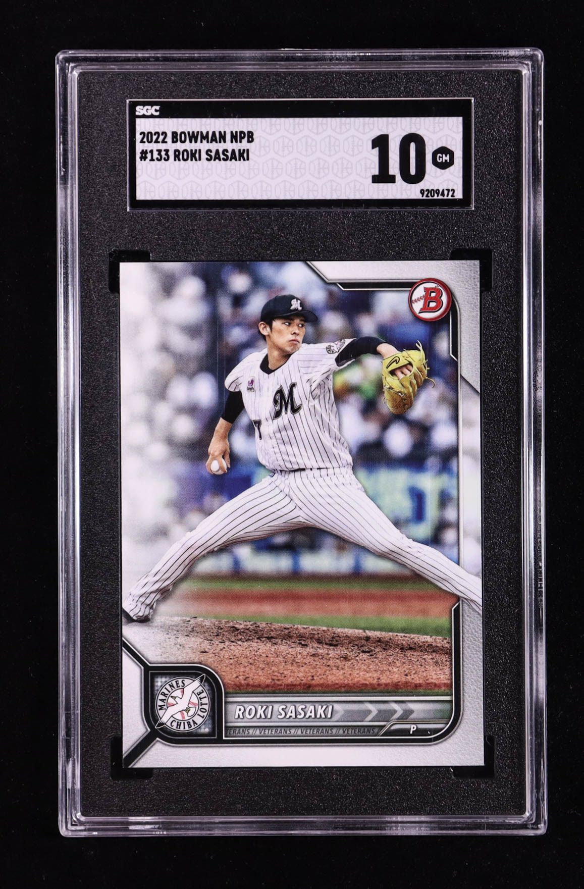Roki Sasaki 2022 Bowman NPB #133 RC (SGC 10) at PristineAuction.com Roki Sasaki 2022 Bowman NPB #133 RC (SGC 10) at PristineAuction.com