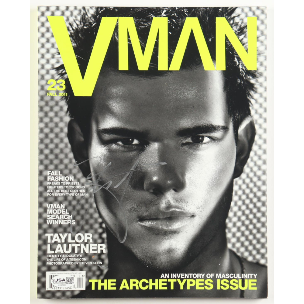 Taylor Lautner Signed 2011 "VMAN" Issue #23 Magazine (JSA) at PristineAuction.com