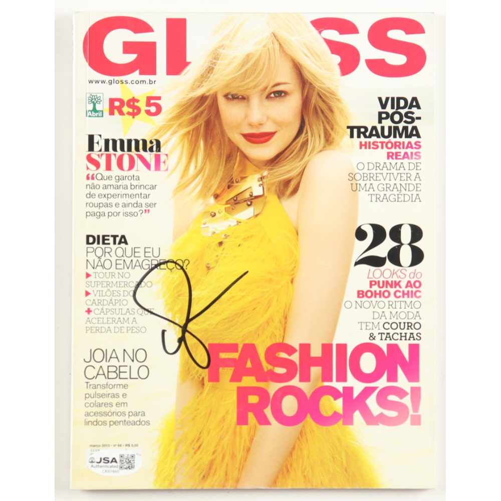 Emma Stone Signed 2013 "Gloss" Magazine (JSA) at PristineAuction.com