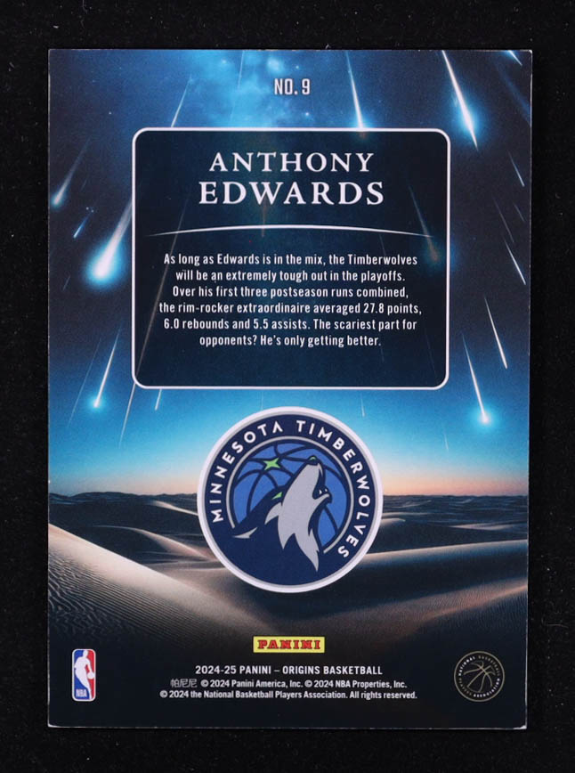 Anthony Edwards 2024-25 Panini Origins Meteor Shower Pink #9 #84/99 at PristineAuction.com Anthony Edwards 2024-25 Panini Origins Meteor Shower Pink #9 #84/99 at PristineAuction.com