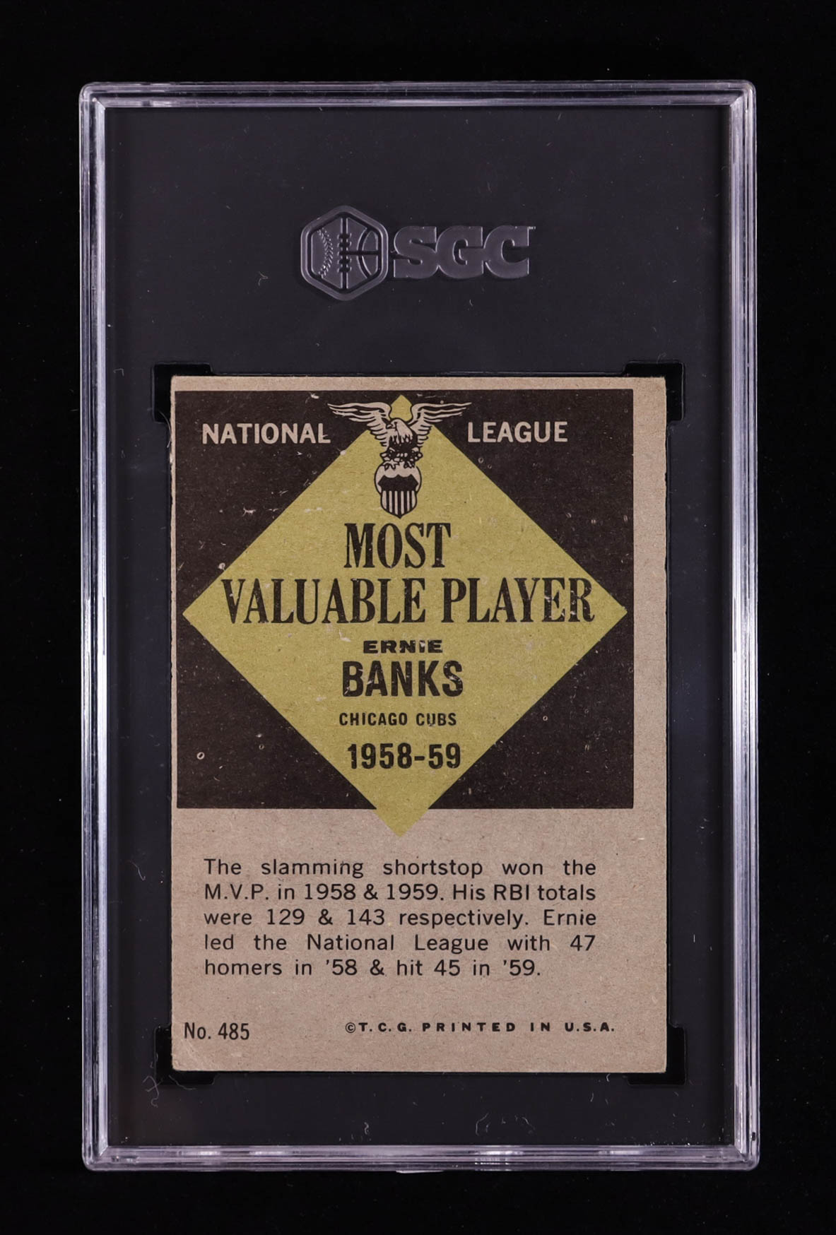 Ernie Banks 1961 Topps #485 MVP (SGC 4) at PristineAuction.com Ernie Banks 1961 Topps #485 MVP (SGC 4) at PristineAuction.com