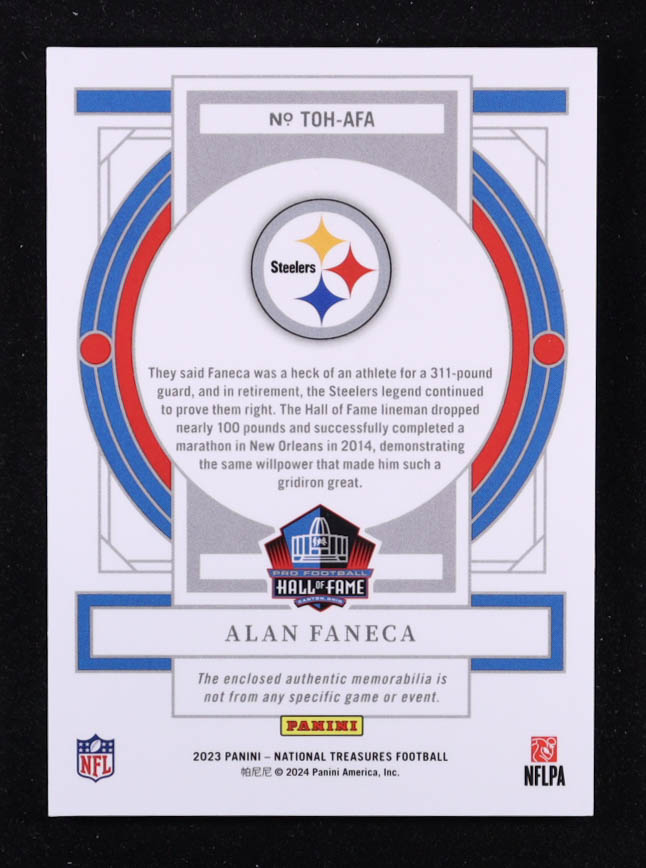 Alan Faneca 2023 Panini National Treasures Treasures of the Hall Holo Silver #5 #03/10 at PristineAuction.com Alan Faneca 2023 Panini National Treasures Treasures of the Hall Holo Silver #5 #03/10 at PristineAuction.com