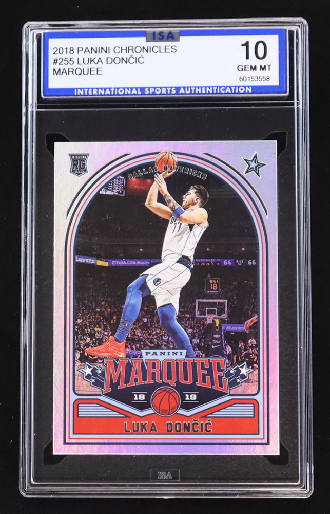 Luka Doncic 2018-19 Panini Chronicles Marquee #255 RC (ISA 10) at PristineAuction.com Luka Doncic 2018-19 Panini Chronicles Marquee #255 RC (ISA 10) at PristineAuction.com
