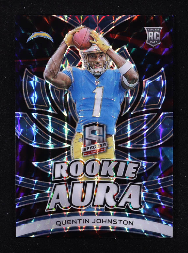 Quentin Johnston 2023 Panini Spectra Rookie Aura Interstellar #6 #01/50 RC at PristineAuction.com Quentin Johnston 2023 Panini Spectra Rookie Aura Interstellar #6 #01/50 RC at PristineAuction.com