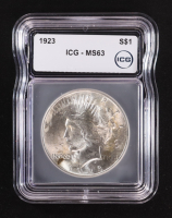 1923 Peace Silver Dollar (ICG MS63) at PristineAuction.com