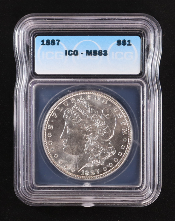 1887 Morgan Silver Dollar (ICG MS63) at PristineAuction.com 1887 Morgan Silver Dollar (ICG MS63) at PristineAuction.com