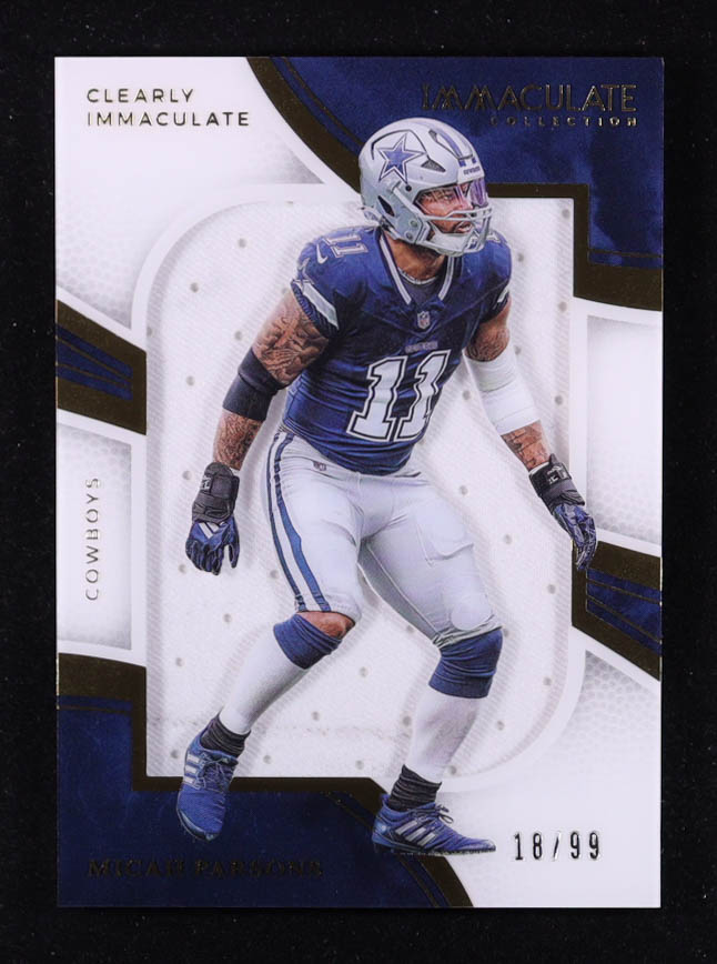 Micah Parsons 2025 Immaculate Collection Clearly Immaculate Jerseys #18 #18/99 at PristineAuction.com Micah Parsons 2025 Immaculate Collection Clearly Immaculate Jerseys #18 #18/99 at PristineAuction.com