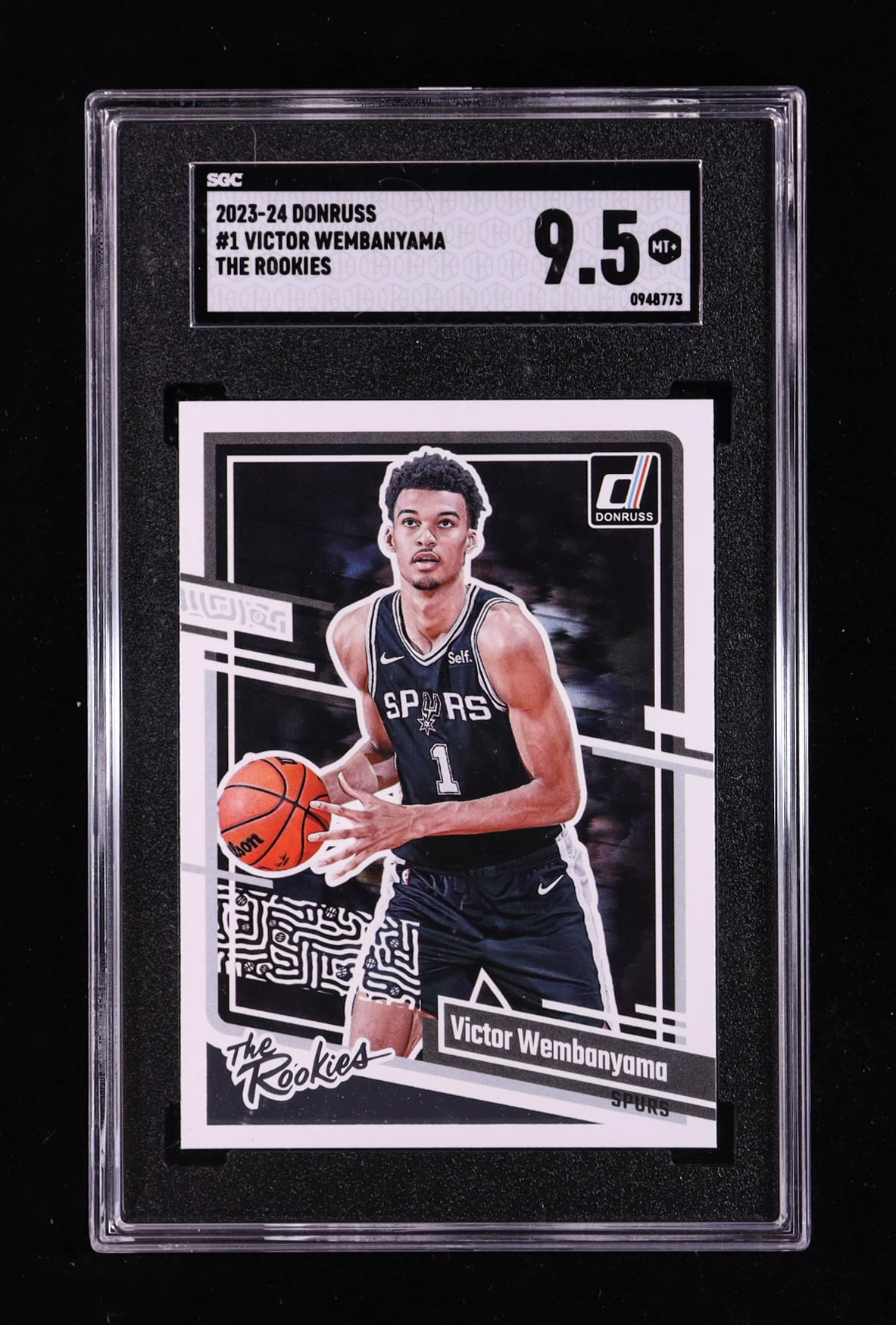 Victor Wembanyama 2023-24 Donruss The Rookies #1 RC (SGC 9.5) at PristineAuction.com Victor Wembanyama 2023-24 Donruss The Rookies #1 RC (SGC 9.5) at PristineAuction.com