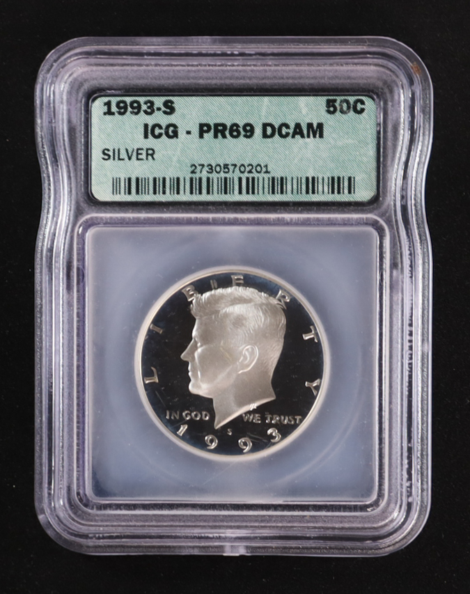 1993-S Kennedy Half Dollar - Deep Cameo Proof (ICG PR69 DCAM) at PristineAuction.com 1993-S Kennedy Half Dollar - Deep Cameo Proof (ICG PR69 DCAM) at PristineAuction.com