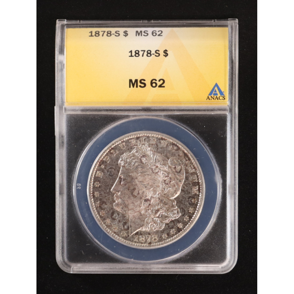 1878-S Morgan Silver Dollar (ANACS MS62) at PristineAuction.com