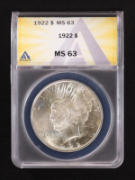1922 Peace Silver Dollar (ANACS MS63) at PristineAuction.com