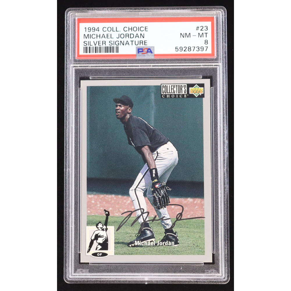 Michael Jordan 1994 Upper Deck Collection Choice Silver Signature #23 RC (PSA 8) at PristineAuction.com