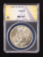 1925 Peace Silver Dollar (ANACS MS63) at PristineAuction.com