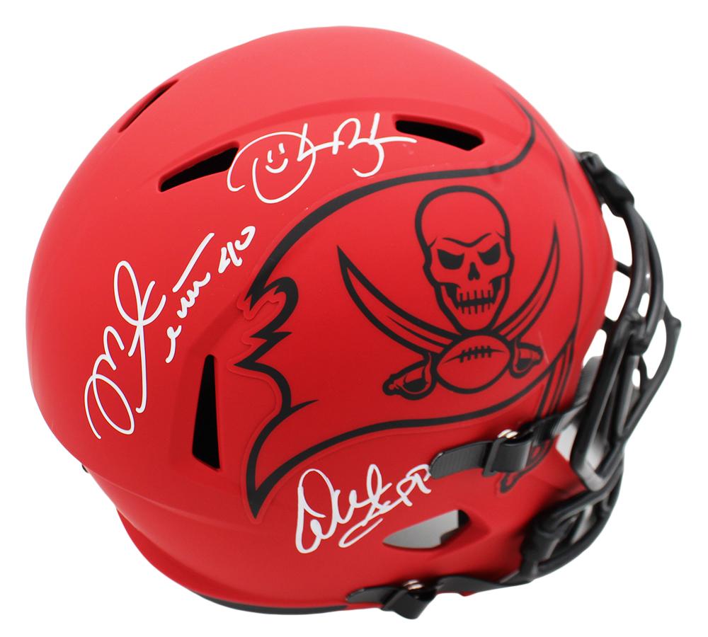 Mike Alstott, Derrick Brooks, Warren Sapp Signed Buccaneers Full-Size Rave Alternate Speed Helmet (Beckett) at PristineAuction.com Mike Alstott, Derrick Brooks, Warren Sapp Signed Buccaneers Full-Size Rave Alternate Speed Helmet (Beckett) at PristineAuction.com