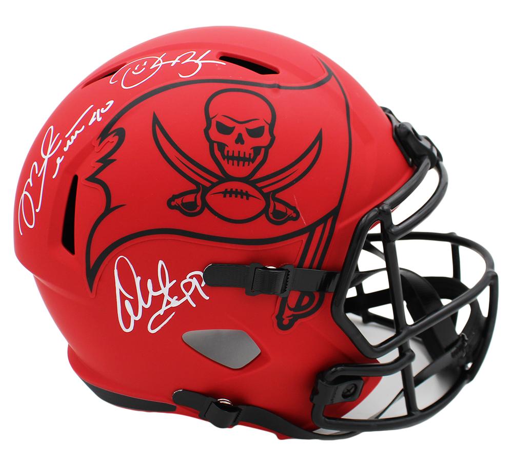 Mike Alstott, Derrick Brooks, Warren Sapp Signed Buccaneers Full-Size Rave Alternate Speed Helmet (Beckett) at PristineAuction.com Mike Alstott, Derrick Brooks, Warren Sapp Signed Buccaneers Full-Size Rave Alternate Speed Helmet (Beckett) at PristineAuction.com