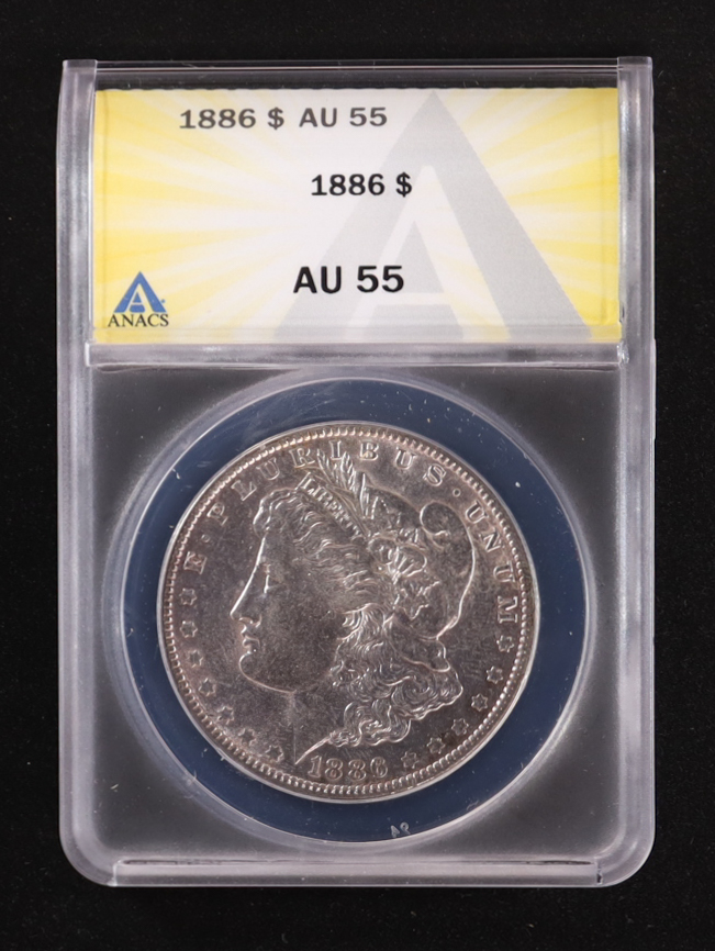 1886 Morgan Silver Dollar (ANACS AU55) at PristineAuction.com 1886 Morgan Silver Dollar (ANACS AU55) at PristineAuction.com