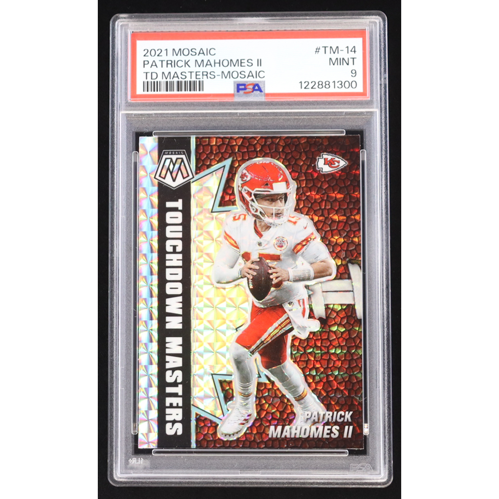 Patrick Mahomes II 2021 Panini Mosaic TD Masters #TM-14 (PSA 9) at PristineAuction.com