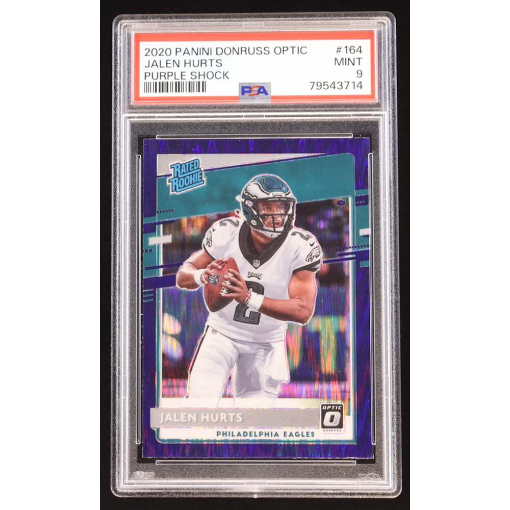 Jalen Hurts 2020 Panini Donruss Optic RR Purple Shock #164 RC (PSA 9) at PristineAuction.com