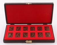 1988 Topps Gallery of Champions Complete Set of (12) with Bronze Replica Cards in Presentation Felt Box at PristineAuction.com