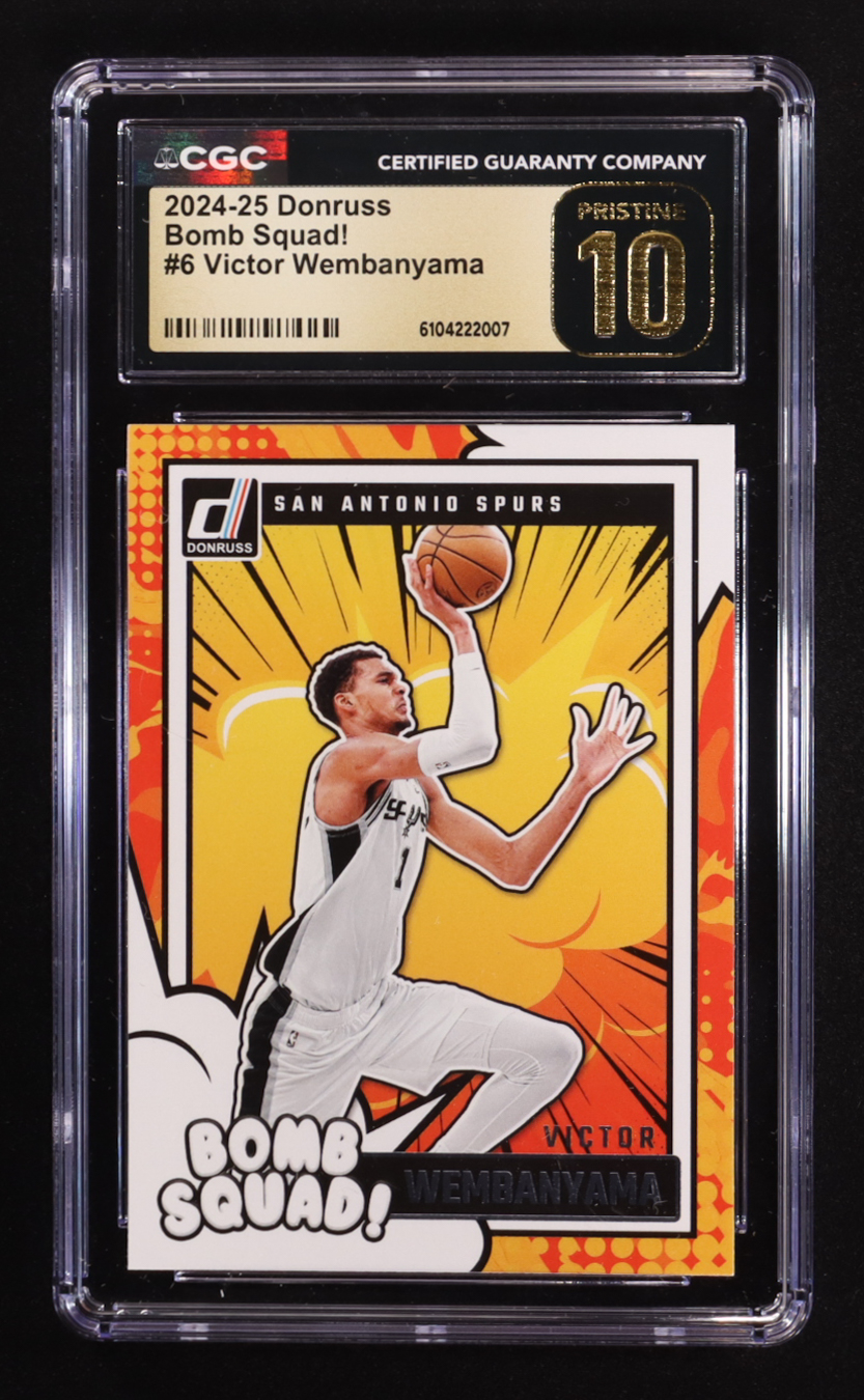 Victor Wembanyama 2024-25 Donruss Bomb Squad #6 (CGC Pristine 10) at PristineAuction.com Victor Wembanyama 2024-25 Donruss Bomb Squad #6 (CGC Pristine 10) at PristineAuction.com