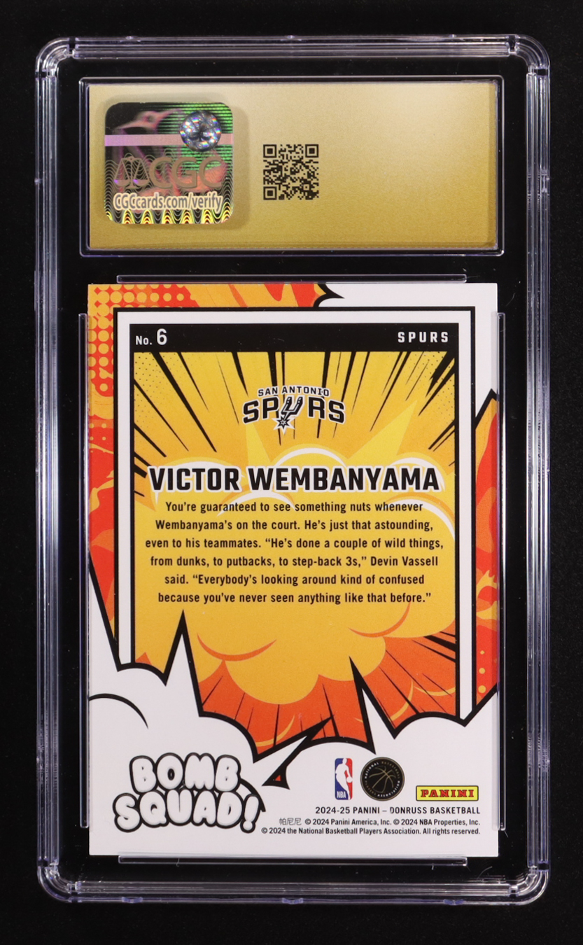 Victor Wembanyama 2024-25 Donruss Bomb Squad #6 (CGC Pristine 10) at PristineAuction.com Victor Wembanyama 2024-25 Donruss Bomb Squad #6 (CGC Pristine 10) at PristineAuction.com