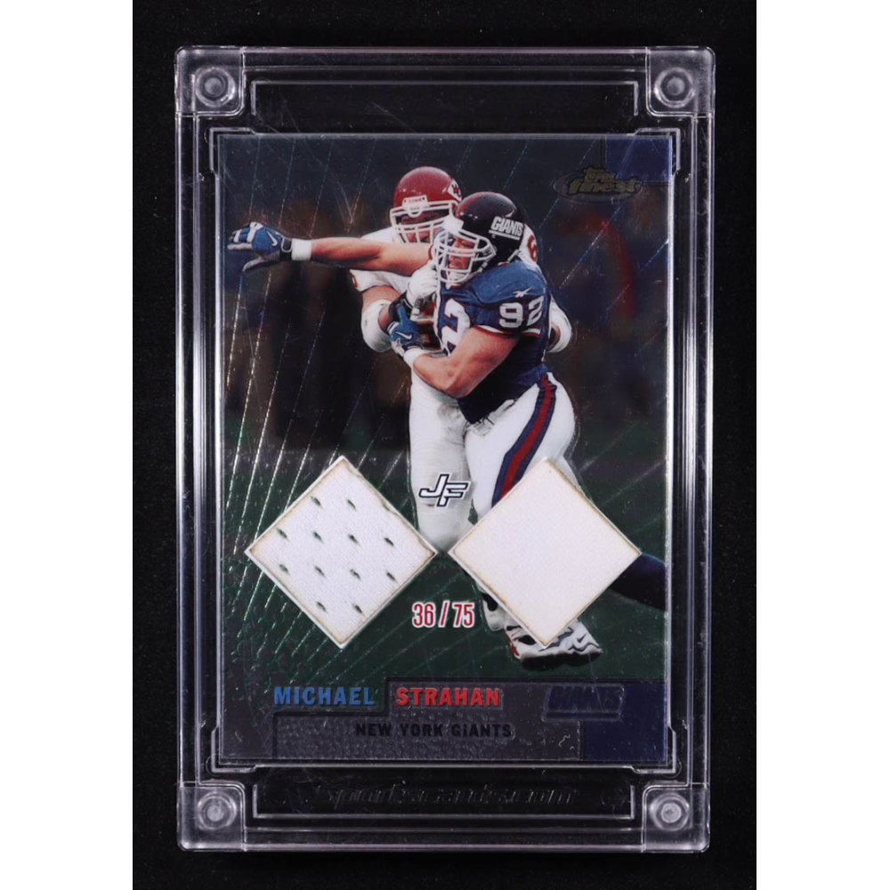 Michael Strahan 2024 Jersey Fusion Football #MS03 #36/75 at PristineAuction.com