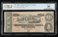 1864 Confederate $10 Currency Note, 3rd Series T-68 (PCGS Very Fine 30) at PristineAuction.com