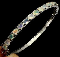 5.00 Carats Black Opal Bangle Bracelet | $2,300 Estimated Retail Value (UGL Cert) | Brand New at PristineAuction.com