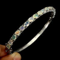 5.00 Carats Black Opal Bangle Bracelet | $2,300 Estimated Retail Value (UGL Cert) | Brand New at PristineAuction.com