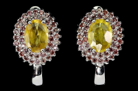 4.00 Carats Yellow Sapphire & Purple Garnet Earrings | $2,250 Estimated Retail Value (UGL Cert) | Brand New at PristineAuction.com