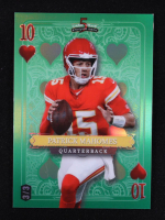 Patrick Mahomes 2024 Wild Card 5 Card Draw Stacked Deck Ten Of Hearts Green Rainbow Foil #SDPH-PMN #3/3 at PristineAuction.com