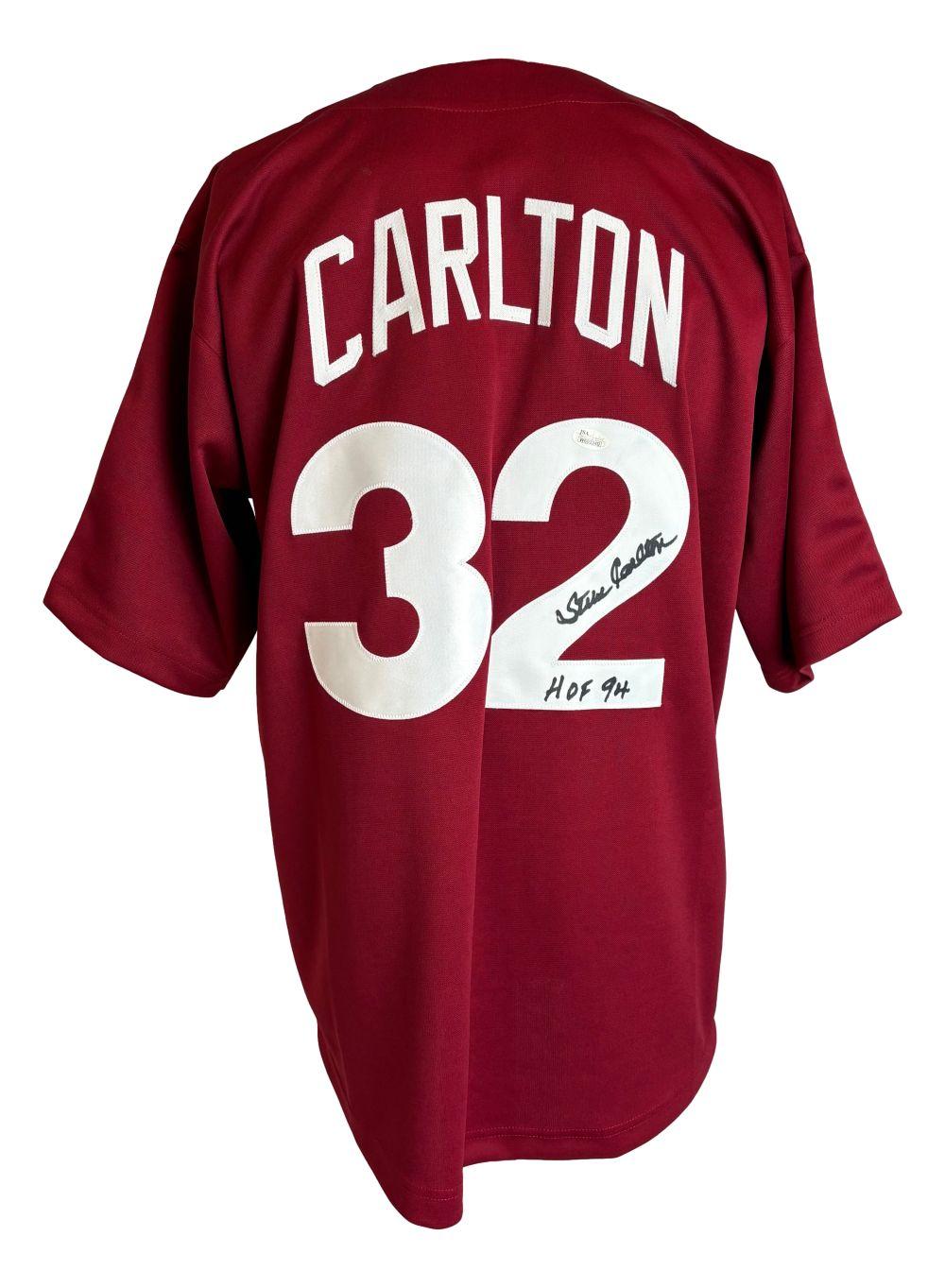 Steve Carlton Signed Jersey Inscribed "HOF 94" (JSA) at PristineAuction.com Steve Carlton Signed Jersey Inscribed "HOF 94" (JSA) at PristineAuction.com