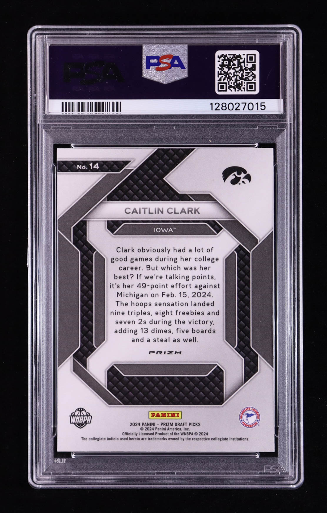 Caitlin Clark 2024-25 Panini Prizm Draft Picks New Recruits Prizms Silver #14 RC (PSA 9) at PristineAuction.com Caitlin Clark 2024-25 Panini Prizm Draft Picks New Recruits Prizms Silver #14 RC (PSA 9) at PristineAuction.com