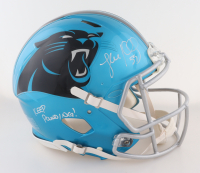 Luke Kuechly Signed Panthers Full-Size Authentic On-Field Flash Alternate Speed Helmet Inscribed "Keep Pounding!" (Beckett) at PristineAuction.com