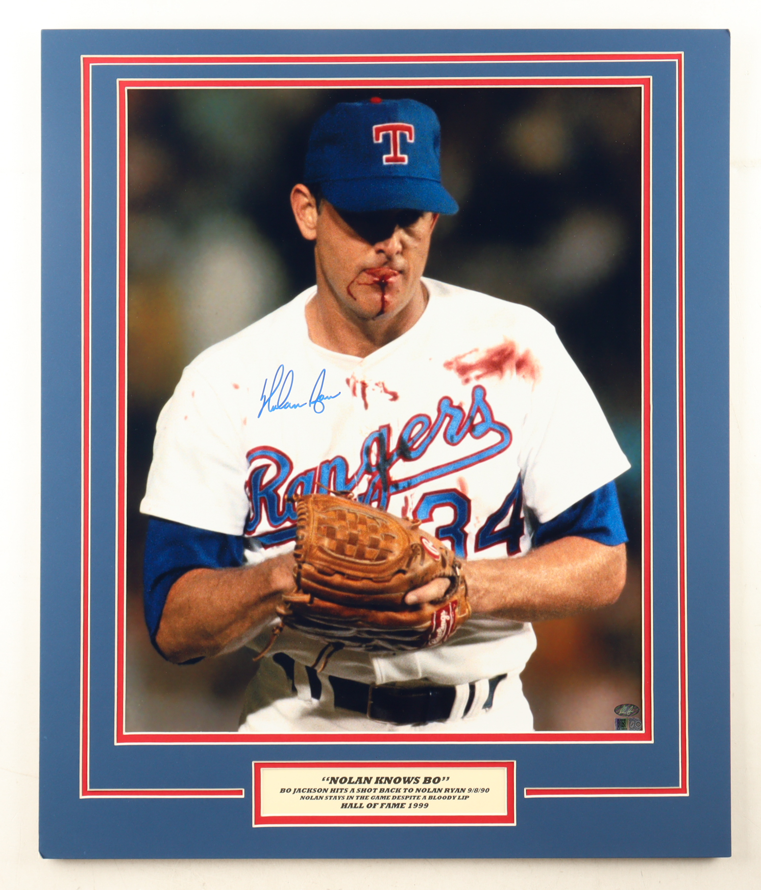 Nolan Ryan Signed Rangers 20x24 Custom Matted Photo Display (AIV) at PristineAuction.com Nolan Ryan Signed Rangers 20x24 Custom Matted Photo Display (AIV) at PristineAuction.com