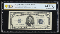 1934-D U.S. $5 Silver Certificate "Wide I" Blue Seal - Fr. 1654 (SA Block) Signed: Clark / Snyder (PCGS Choice Unc 64 PPQ) at PristineAuction.com