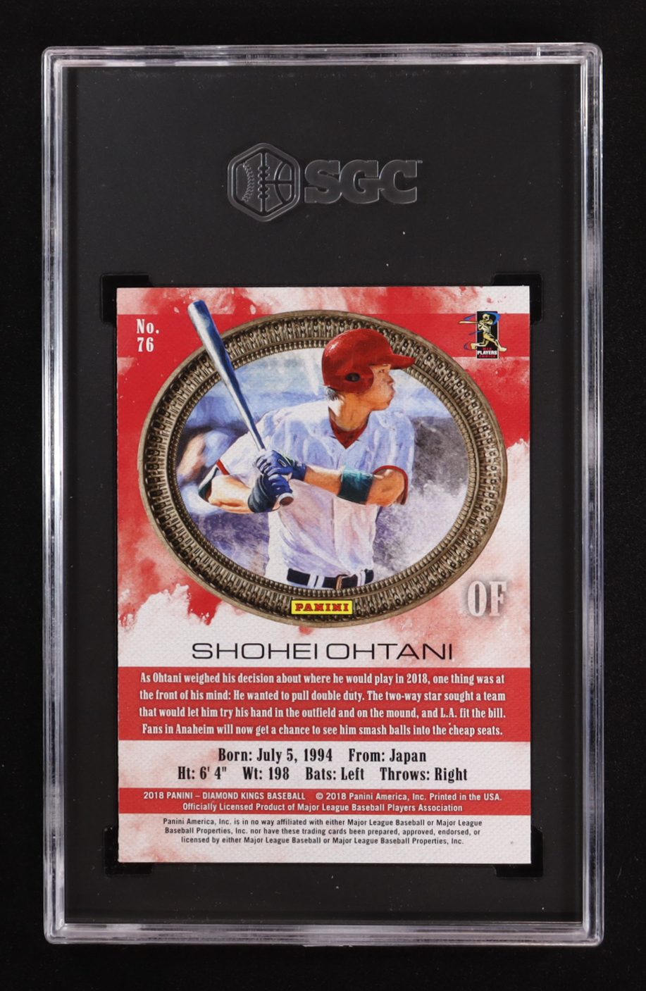 Shohei Ohtani 2018 Diamond Kings #76 RC (SGC 10) at PristineAuction.com Shohei Ohtani 2018 Diamond Kings #76 RC (SGC 10) at PristineAuction.com