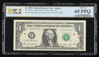 2009 U.S. $1 Federal Reserve "Star" Note, Atlanta - Fr. 1934-F* (F* Block) Signed: Rios / Geithner (PCGS Gem Unc 65 PPQ) at PristineAuction.com