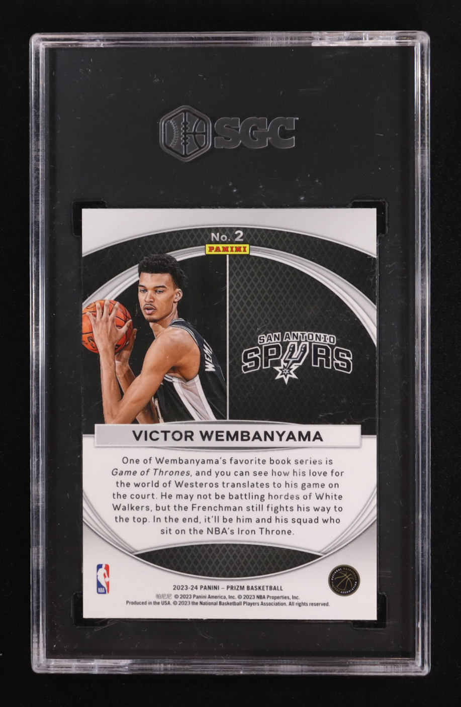 Victor Wembanyama 2023-24 Panini Prizm Global Reach #2 RC (SGC 9) at PristineAuction.com Victor Wembanyama 2023-24 Panini Prizm Global Reach #2 RC (SGC 9) at PristineAuction.com