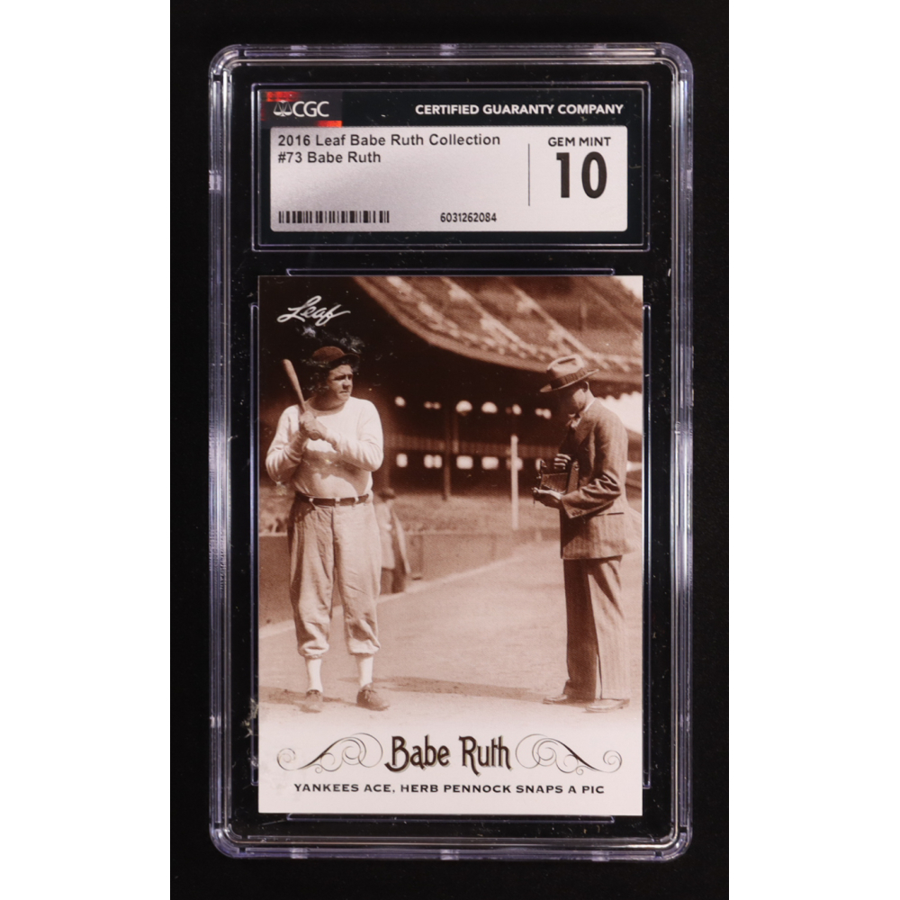 Babe Ruth 2016 Leaf Babe Ruth Collection #73 (CGC 10) | Pristine Auction