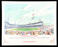 "Home of the American League Baseball Club of New York" 16x20 James Amore Lithograph Signed by (36) with Enos Slaughter, Goose Gossage, & Gaylord Perry (SOP) at PristineAuction.com