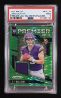 JJ McCarthy 2024 Panini Prizm Premier Jerseys Neon Green Pulsar #8 RC (PSA 9) at PristineAuction.com